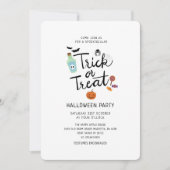 Invitation de la fête d'Halloween Fantôme Chat Noi (Devant)