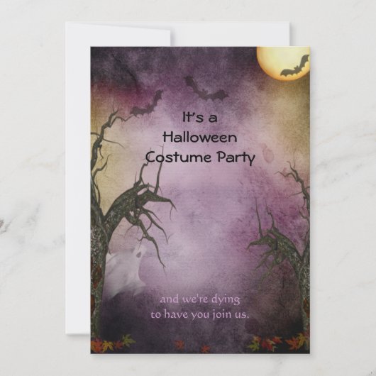 Invitation de la fête d'Halloween Ghoost (Devant)