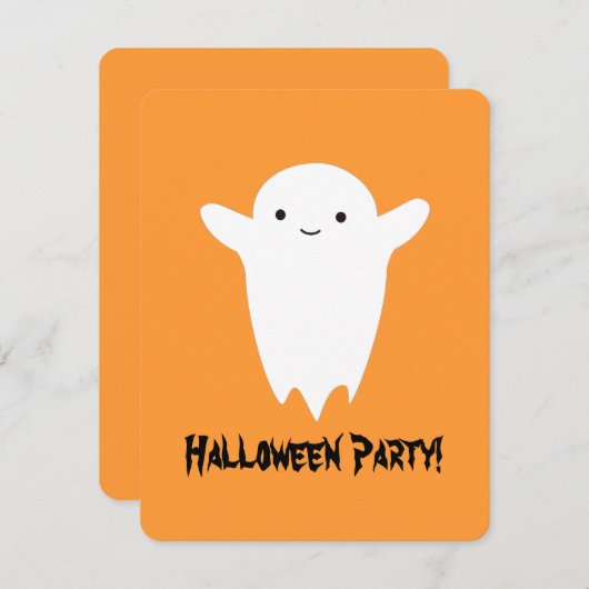 Invitation de la fête d'Halloween Ghost (Devant / Derrière)