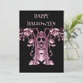 Invitation de la fête d'Halloween Ghost rose (Debout devant)