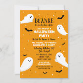 Invitation de la fête d'Halloween Ghosts Orange Ba (Devant)