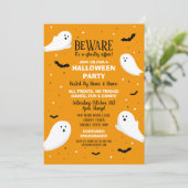 Invitation de la fête d'Halloween Ghosts Orange Ba (Debout devant)