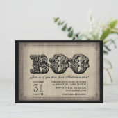 Invitation de la fête d'Halloween gothique BOO éff (Debout devant)