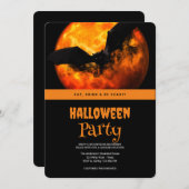 Invitation de la fête d'Halloween gothique chauve- (Devant / Derrière)