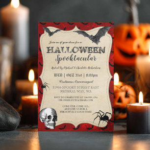 Invitation de la fête d'Halloween gothique vintage
