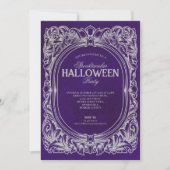 Invitation de la fête d'Halloween gothique violet (Devant)