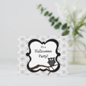 Invitation de la fête d'Halloween - hibou (Debout devant)