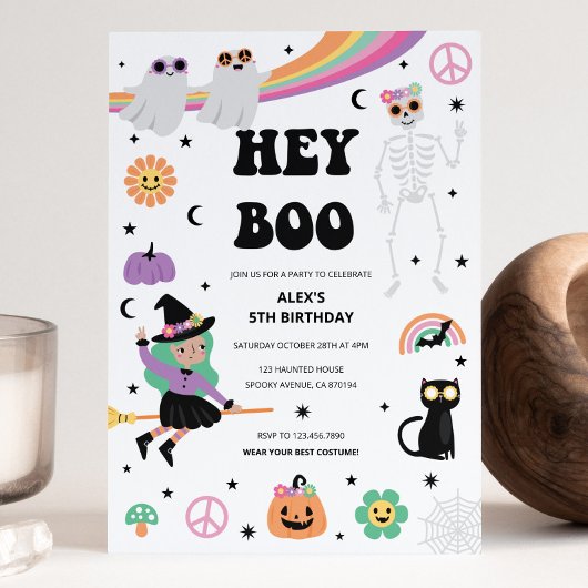 Invitation de la fête d'Halloween Hippie