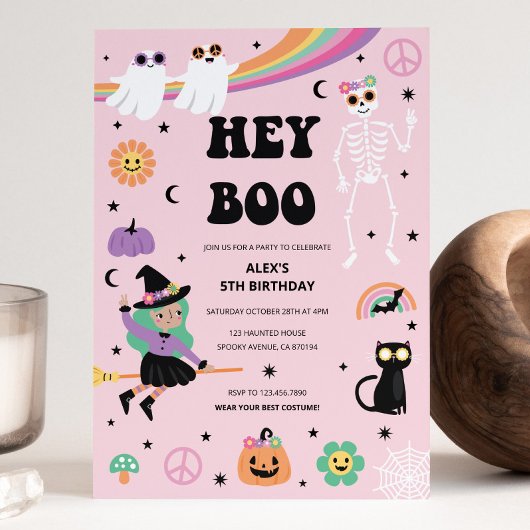 Invitation de la fête d'Halloween Hippie