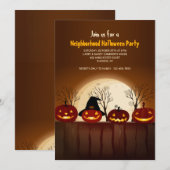 Invitation de la fête d'Halloween Jack-O-Lanterns (Devant / Derrière)