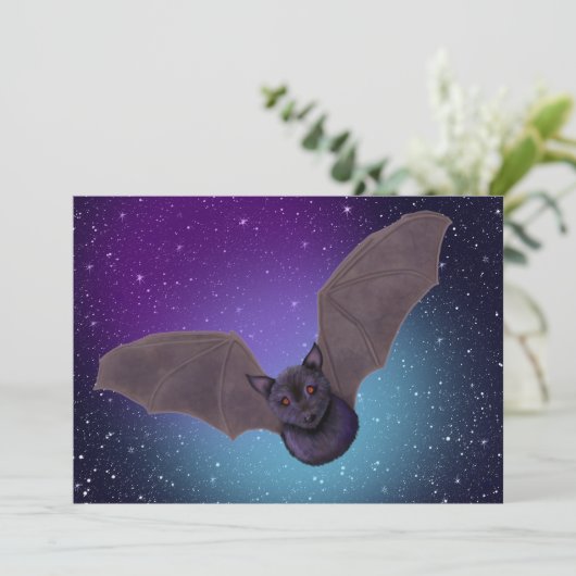 Invitation de la fête d'Halloween KiniArt Bat (Debout devant)