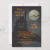 Invitation de la fête d'Halloween "Le Corbeau" (Dos)