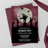 Invitation de la fête d'Halloween mains Zombie