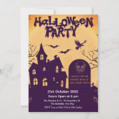 Invitation de la fête d'Halloween - Maison hantée (Devant)