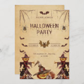 Invitation de la fête d'Halloween moderne Brown (Devant / Derrière)