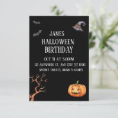 Invitation de la fête d'Halloween moderne noir (Debout devant)