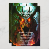 Invitation de la fête d'Halloween Monster géant (Devant / Derrière)