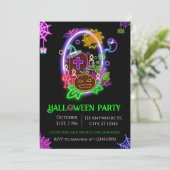 Invitation de la fête d'Halloween Neon Ghosts & Ci (Debout devant)