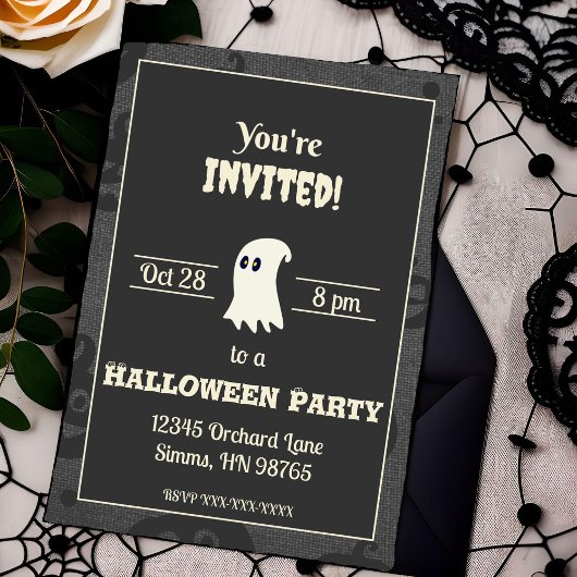 Invitation de la fête d'Halloween noir et blanc