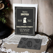 Invitation de la fête d'Halloween noir et blanc