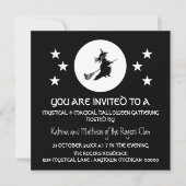 Invitation de la fête d'Halloween, noir et blanc (Devant)