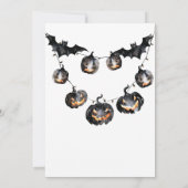 Invitation de la fête d'Halloween noir moderne (Dos)