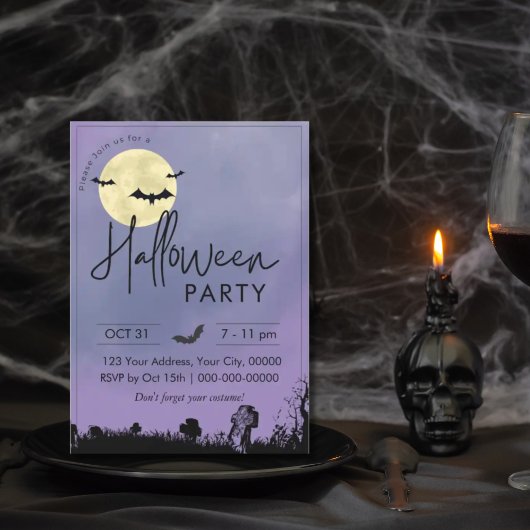 Invitation de la fête d'Halloween, nuit Éffrayante