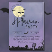 Invitation de la fête d'Halloween, nuit Éffrayante