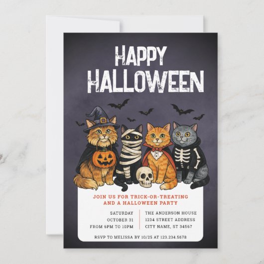 Invitation de la fête d'Halloween ou de la fête de (Devant)