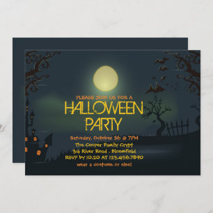 Invitation de la fête d'Halloween Pale Moon