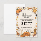 Invitation de la fête d'Halloween Pastel Cute - Ed (Devant / Derrière)