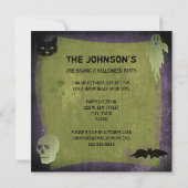 Invitation de la fête d'Halloween patinée (Dos)