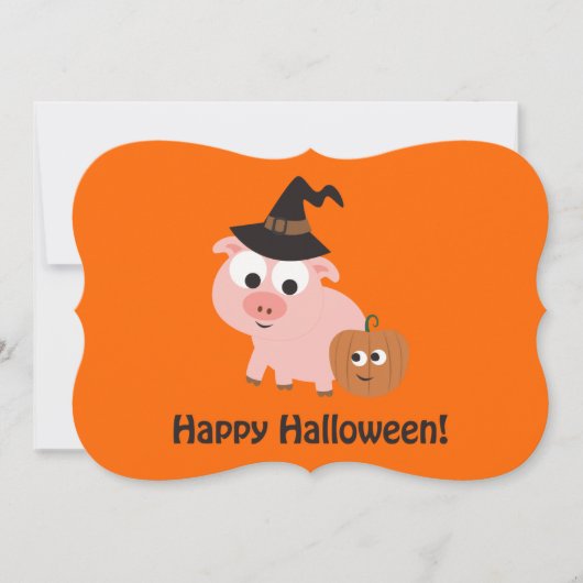 Invitation de la fête d'Halloween Pig Witch (Devant)