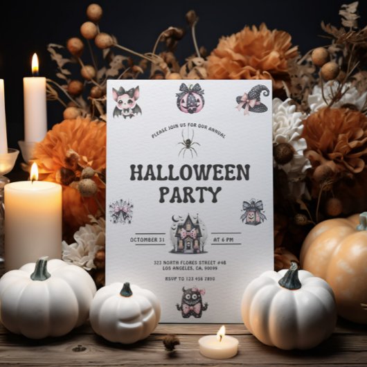Invitation de la fête d'Halloween pour enfants ros