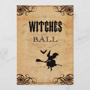 Invitation de la fête d'Halloween pour les sorcièr