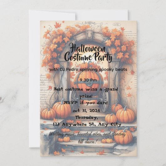 Invitation de la fête d'Halloween Pumpkinlicious (Devant)