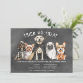 Invitation de la fête d'Halloween Puppies Trick ou (Debout devant)