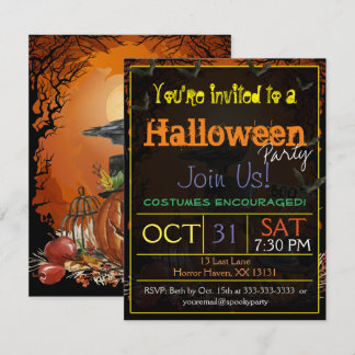 Invitation de la fête d'Halloween Raven