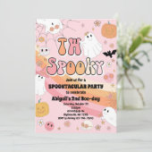 Invitation de la fête d'Halloween rose deux Éffray (Debout devant)