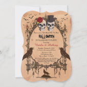 Invitation de la fête d'Halloween. Rustique (Devant)