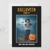 Invitation de la fête d'Halloween Skeleton et Citr (Devant)