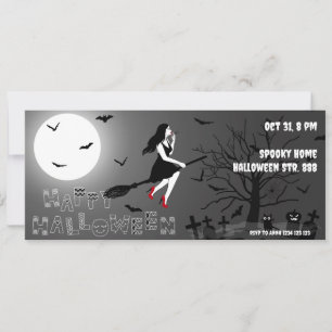 Invitation de la fête d'Halloween sorcière éffraya