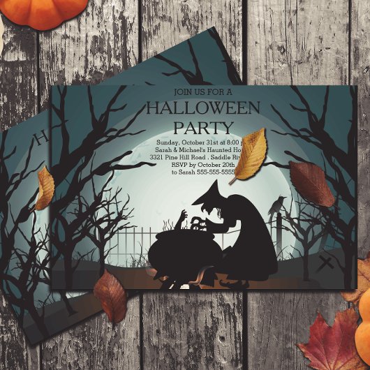 Invitation de la fête d'Halloween sorcière Éffraya