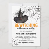 Invitation de la fête d'Halloween sorcière éffraya (Devant)