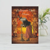 Invitation de la fête d'Halloween sorcière vintage (Debout devant)