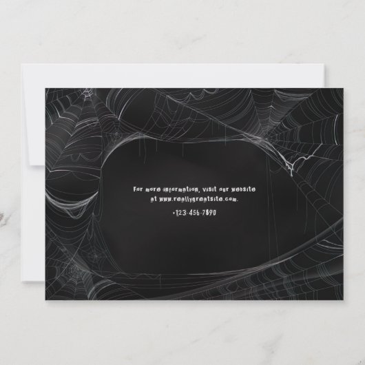 Invitation de la fête d'Halloween Spiderweb (Dos)