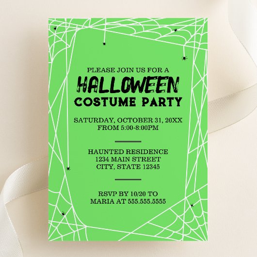 Invitation de la fête d'Halloween Spiderweb