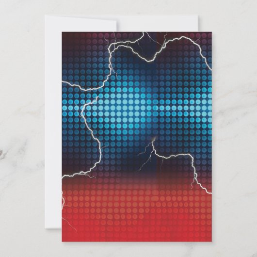 Invitation de la fête d'Halloween Thunder électron (Dos)