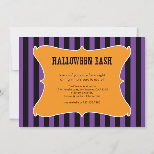 Invitation de la fête d'Halloween triée (Devant)