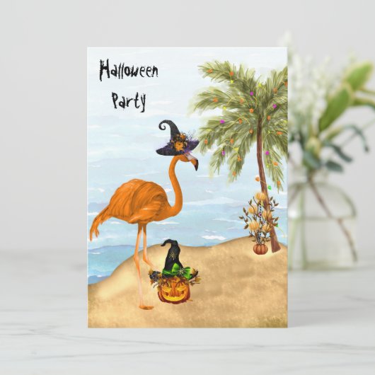 Invitation de la fête d'Halloween tropicale (Debout devant)